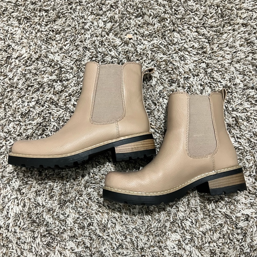 Tan Leather Rain Boots